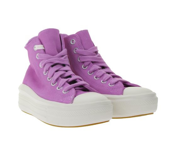 Converse Chuck Taylor All Star Move - Zapatillas altas con plataforma y plantilla OrthoLite de piel auténtica para mujer, color rosa, A09076C