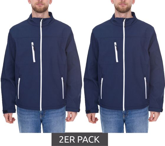 2er Sparpack SANTINO Herren wasserabweisende Softshell-Jacke Outdoor-Jacke Alltags-Jacke 1009676 Blau