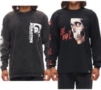 RE:COVERED X Studio Canal Evil Dead 2 oder Halloween Herren Langarm-Shirt mit Film-Print Baumwoll-Longsleeve Pullover Schwarz RE:COVERED X Studio Canal Evil Dead 2 oder Halloween Herren Langarm-Shirt mit Film-Print Baumwoll-Longsleeve Pullover Schwarz
