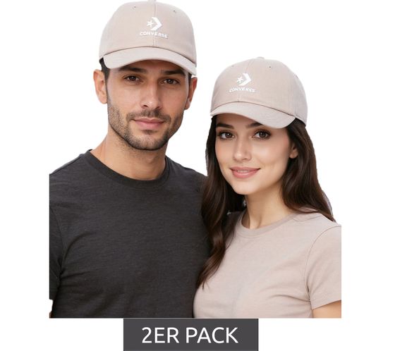 2-pack Converse Lockup SC Baseball Snapback Caps in Beach Stone