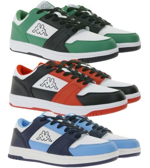 Sneakers Kappa Rernal Everyday, scarpe casual, scarpe con lacci, scarpe da ginnastica 341X2DW da uomo in bianco/verde/nero, bianco/rosso/nero, o 381U1NW da bambino in azzurro/blu scuro/bianco