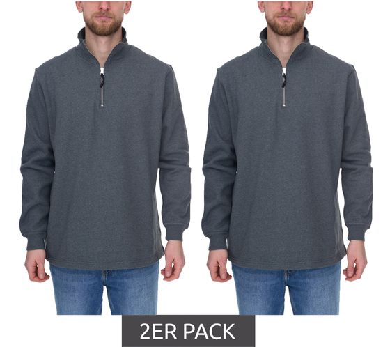 SANTINO Alex Men's Plain Turtleneck Sweater, Dark Gray, 2-Pack Value Pack