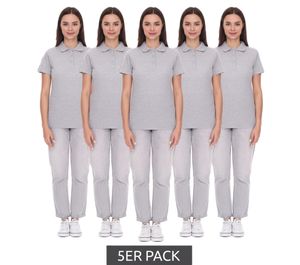 Lot de 5 polos femme ELEVATE Helios, maille de coton piqué, 180 g/m², 3810794 Gris