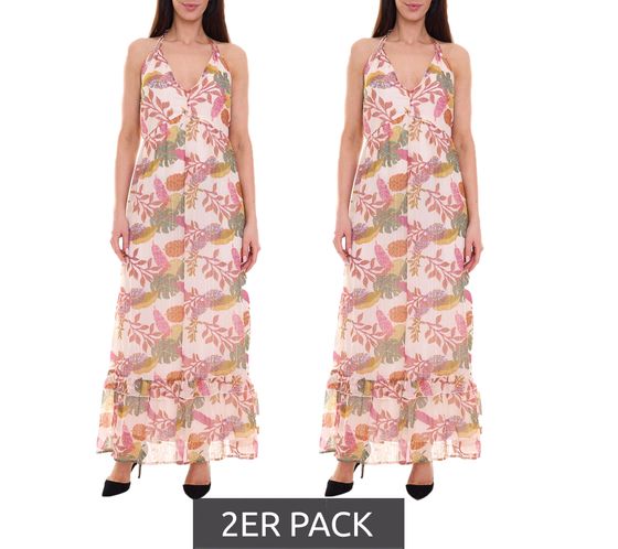 2er Sparpack Aniston CASUAL Damen Maxi-Kleid mit Allover-Print Sommer-Kleid 46746028 Bunt