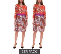 2er Sparpack Aniston SELECTED Damen Mini-Kleid schickes Rundhals-Kleid mit Allover-Muster 15201545 Bunt 2er Sparpack Aniston SELECTED Damen Mini-Kleid schickes Rundhals-Kleid mit Allover-Muster 15201545 Bunt