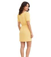 Short women's shirt dress made of structured crepe jersey, summer dress 909338 Yellow Short women's shirt dress made of structured crepe jersey, summer dress 909338 Yellow