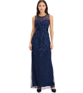 Romantic women's evening dress with beautiful lace and floral embroidery, maxi dress 938223, blue Romantic women's evening dress with beautiful lace and floral embroidery, maxi dress 938223, blue