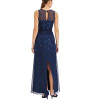 Romantic women's evening dress with beautiful lace and floral embroidery, maxi dress 938223, blue Romantic women's evening dress with beautiful lace and floral embroidery, maxi dress 938223, blue