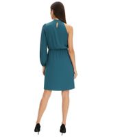 Elegante abito monospalla da donna in raso lucido, abito midi 925469, verde Elegante abito monospalla da donna in raso lucido, abito midi 925469, verde