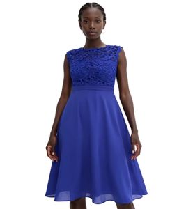 Dreamy women's evening dress with beautiful lace and crochet trim, mini dress 931026, blue Dreamy women's evening dress with beautiful lace and crochet trim, mini dress 931026, blue