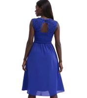 Dreamy women's evening dress with beautiful lace and crochet trim, mini dress 931026, blue Dreamy women's evening dress with beautiful lace and crochet trim, mini dress 931026, blue