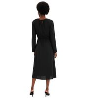Minimalist Women's Satin Dress, Spring Dress with Long Sleeves, Maxi Dress 911211 Black Minimalist Women's Satin Dress, Spring Dress with Long Sleeves, Maxi Dress 911211 Black