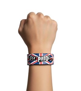 Braccialetto punk dei Sex Pistols con logo, elegante articolo per fan, multicolore Braccialetto punk dei Sex Pistols con logo, elegante articolo per fan, multicolore