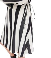 Beautiful striped dress for women, wrap dress with V-neck, midi dress 978829, black/white Beautiful striped dress for women, wrap dress with V-neck, midi dress 978829, black/white