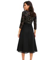 Timeless women's evening dress, chiffon dress with 3/4-sleeve midi dress, 949200 Black Timeless women's evening dress, chiffon dress with 3/4-sleeve midi dress, 949200 Black