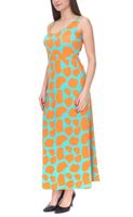 2-pack Aniston CASUAL women's jersey dress with colorful print, maxi dress, turquoise/orange 2-pack Aniston CASUAL women's jersey dress with colorful print, maxi dress, turquoise/orange