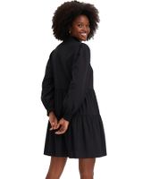 Flared Ruffle Dress with Smocked Neckline and Sleeve Hem, Long-Sleeve Dress 955261 Black Flared Ruffle Dress with Smocked Neckline and Sleeve Hem, Long-Sleeve Dress 955261 Black