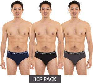 Pack de 3 calzoncillos de hombre Kappa con ropa interior elástica de algodón con logo en la cintura calzoncillos 711167 negro, azul o gris