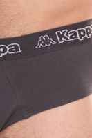 Lot de 3 slips Kappa pour homme avec sous-vêtement en coton stretch avec ceinture logo 711167 noir, bleu ou gris Lot de 3 slips Kappa pour homme avec sous-vêtement en coton stretch avec ceinture logo 711167 noir, bleu ou gris