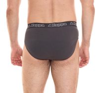 Lot de 3 slips Kappa pour homme avec sous-vêtement en coton stretch avec ceinture logo 711167 noir, bleu ou gris Lot de 3 slips Kappa pour homme avec sous-vêtement en coton stretch avec ceinture logo 711167 noir, bleu ou gris