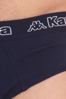 Lot de 3 slips Kappa pour homme avec sous-vêtement en coton stretch avec ceinture logo 711167 noir, bleu ou gris Lot de 3 slips Kappa pour homme avec sous-vêtement en coton stretch avec ceinture logo 711167 noir, bleu ou gris