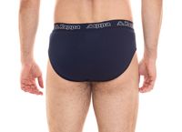 Lot de 3 slips Kappa pour homme avec sous-vêtement en coton stretch avec ceinture logo 711167 noir, bleu ou gris Lot de 3 slips Kappa pour homme avec sous-vêtement en coton stretch avec ceinture logo 711167 noir, bleu ou gris
