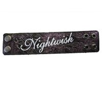 Bracelet Nightwish, bracelet en cuir violet avec logo et métal symphonique Bracelet Nightwish, bracelet en cuir violet avec logo et métal symphonique