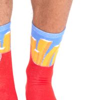 4 paia di calzini lunghi in cotone TASTIQ con stampa di patatine fritte, in un'elegante confezione regalo a forma di sacchetto per patatine fritte TAS/1/CSX2/FRI, rosso/giallo/nero/azzurro 4 paia di calzini lunghi in cotone TASTIQ con stampa di patatine fritte, in un'elegante confezione regalo a forma di sacchetto per patatine fritte TAS/1/CSX2/FRI, rosso/giallo/nero/azzurro