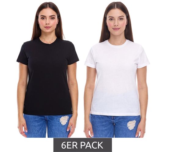 6-pack PUMA Blank Base Women's T-Shirt, Sustainable Cotton T-Shirt, Sports T-Shirt, Fitness T-Shirt, 678258, Black or White