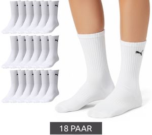 18 pares de calcetines deportivos PUMA lisos, de algodón, de tenis y largos, 7308 300 Blanco 18 pares de calcetines deportivos PUMA lisos, de algodón, de tenis y largos, 7308 300 Blanco
