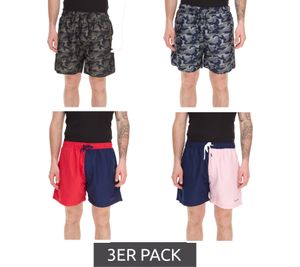 Pierre Cardin Men's Camouflage Swim Shorts, Blue/Khaki-Green, Khaki/Green, Navy/Red, or Navy/Pink
