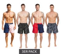 Pierre Cardin Men's Camouflage Swim Shorts, Blue/Khaki-Green, Khaki/Green, Navy/Red, or Navy/Pink