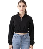 ZEGY Women's Crop Sweater Half Zip Long Sleeve Cotton Cropped Sweater 1073 in White, Black, or Silver ZEGY Women's Crop Sweater Half Zip Long Sleeve Cotton Cropped Sweater 1073 in White, Black, or Silver