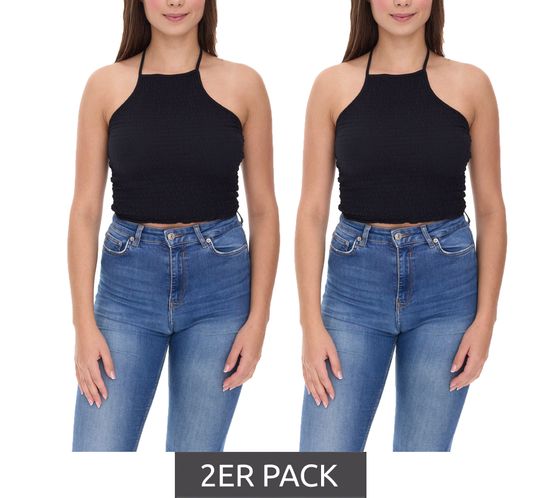2-pack of COURSE women's crop tops, stylish summer tank tops, 900679 Black