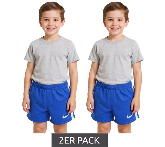 2-pack NIKE Stock Fast 2 Kids' Training Shorts with Dri-FIT Technology. Soccer Shorts for Girls and Boys. Sports Pants NT0305-463 Blue