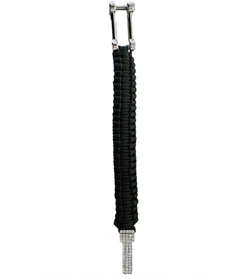 I-BRACE Paracord Bracelet Survival Cord Bracelet Braided from Tear-resistant Parachute Cord 550 Cord IB1031 Black