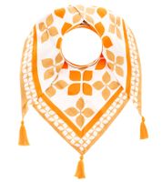 Foulard triangulaire ZWILLINGSHERZ à imprimé graphique et motif floral abstrait, Foulard tendance 30020-29 Beige/Orange/Blanc Foulard triangulaire ZWILLINGSHERZ à imprimé graphique et motif floral abstrait, Foulard tendance 30020-29 Beige/Orange/Blanc