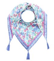 Foulard triangulaire ZWILLINGSHERZ Fleur de Prairie, imprimé floral et inscription, Foulard tendance 3014D-0107-85 Bleu/Rose/Blanc Foulard triangulaire ZWILLINGSHERZ Fleur de Prairie, imprimé floral et inscription, Foulard tendance 3014D-0107-85 Bleu/Rose/Blanc