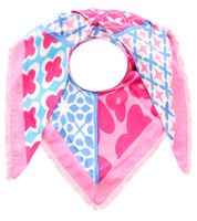 Foulard triangulaire ZWILLINGSHERZ Smile and Shine à motif floral et franges, Foulard tendance 3014D-3010-84 Rose/Bleu/Blanc Foulard triangulaire ZWILLINGSHERZ Smile and Shine à motif floral et franges, Foulard tendance 3014D-3010-84 Rose/Bleu/Blanc