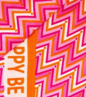Foulard triangulaire ZWILLINGSHERZ à motif zigzag et imprimé « Be Happy », foulard tendance 3014D-0204-47 Rose/Orange Foulard triangulaire ZWILLINGSHERZ à motif zigzag et imprimé « Be Happy », foulard tendance 3014D-0204-47 Rose/Orange