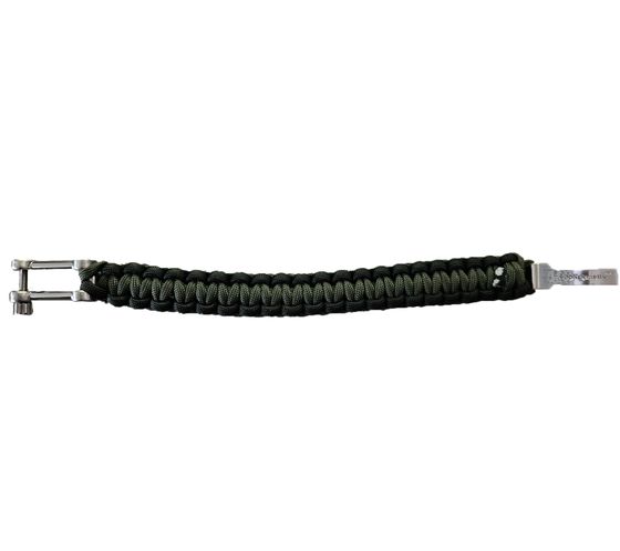 I-BRACE Paracord Bracelet, Survival Rope Braided into a Bracelet Made of Tear-Resistant Parachute Green/Black