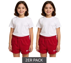 2er Sparpack NIKE Stock Fast 2 Kinder Trainings-Shorts mit Dri-FIT-Technologie Fußball-Shorts für Mädchen und Jungen Sport-Hose NT0305-657 Rot