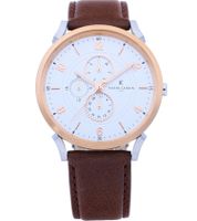Pierre Cardin Men's Multi-Dial Analog Quartz Watch, 3 ATM, 44 mm, with a Leather Strap in Brown/Rose Gold/Silver or a Textile Strap in Black/Copper