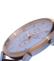 Pierre Cardin Men's Multi-Dial Analog Quartz Watch, 3 ATM, 44 mm, with a Leather Strap in Brown/Rose Gold/Silver or a Textile Strap in Black/Copper