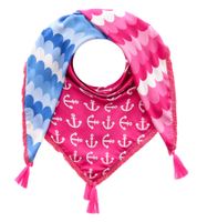 ZWILLINGSHERZ Scale Pattern Anchor Square Scarf with Anchors and Scales Fashion Scarf 3016Q-0712-6 Pink/Blue/White ZWILLINGSHERZ Scale Pattern Anchor Square Scarf with Anchors and Scales Fashion Scarf 3016Q-0712-6 Pink/Blue/White