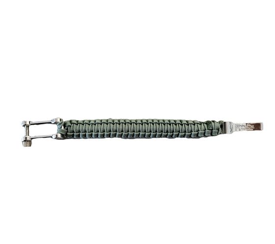 Bracciale I-BRACE in Paracord, Corda di Sopravvivenza Intrecciata in un Braccialetto in Corda da Paracadute Antistrappo 550 IB1020 Grigio