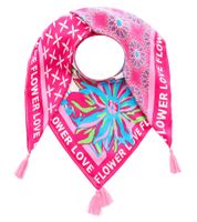 ZWILLINGSHERZ Flower Love Square Scarf with Retro-Look Flowers, Fashion Scarf 3016Q-2907-4 Pink/Turquoise/Multicolored ZWILLINGSHERZ Flower Love Square Scarf with Retro-Look Flowers, Fashion Scarf 3016Q-2907-4 Pink/Turquoise/Multicolored