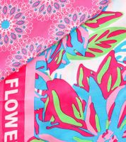 ZWILLINGSHERZ Flower Love Square Scarf with Retro-Look Flowers, Fashion Scarf 3016Q-2907-4 Pink/Turquoise/Multicolored ZWILLINGSHERZ Flower Love Square Scarf with Retro-Look Flowers, Fashion Scarf 3016Q-2907-4 Pink/Turquoise/Multicolored