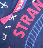 ZWILLINGSHERZ Strandglück Vierecks-Tuch mit Ankern und MOIN MOIN Schriftzug Mode-Tuch 3016Q-2907-5 Blau/Pink/Weiß ZWILLINGSHERZ Strandglück Vierecks-Tuch mit Ankern und MOIN MOIN Schriftzug Mode-Tuch 3016Q-2907-5 Blau/Pink/Weiß