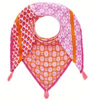 Sciarpa quadrata ZWILLINGSHERZ Majella con cuori e ornamenti in stile retrò, sciarpa alla moda 3016Q-1008-2 Rosa/Arancione Sciarpa quadrata ZWILLINGSHERZ Majella con cuori e ornamenti in stile retrò, sciarpa alla moda 3016Q-1008-2 Rosa/Arancione